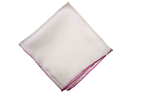 Pink Edge Silk Pocket Square