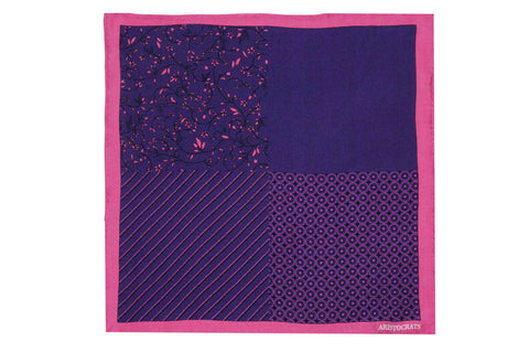 Pink Purple Patterns Silk Pocket Square