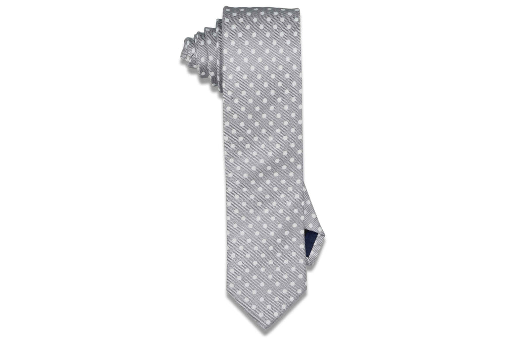 Platinum Dots Silk Skinny Tie