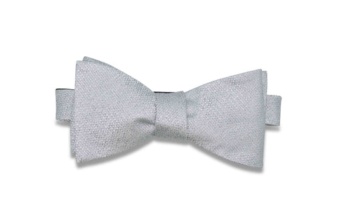 Platinum Textured Silk Bow Tie (self-tie)