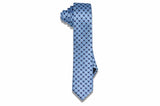 Powder Blue Squares Silk Skinny Tie