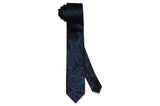 Purple Blue Paisley Silk Skinny Tie