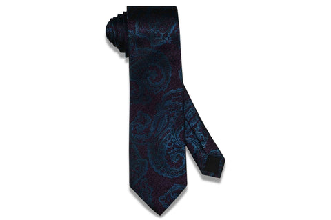 Purple Blue Paisley Silk Tie