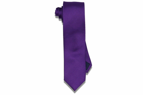 Purple Boxed Silk Skinny Tie