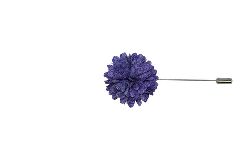 Purple Full Petal Lapel Flower