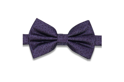 Purple Grained Silk Bow Tie (Pre-Tied)