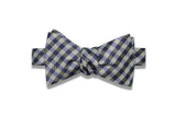 Purple Gray Checks Silk Bow Tie (self-tie)