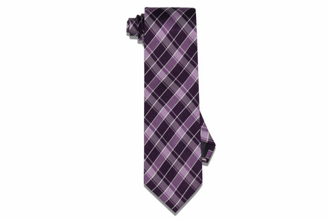 Purple Light Plaid Silk Tie