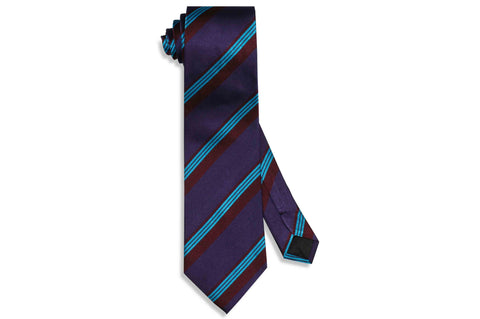Purple Overlap Stripes Silk Tie