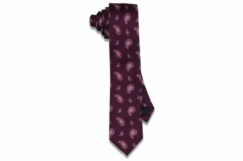 Raining Paisley Silk Skinny Tie