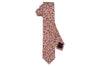 Red Brown Floral Cotton Skinny Tie