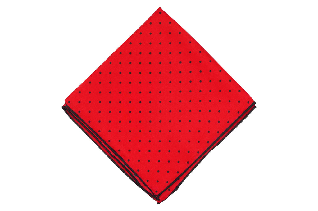 Red Dotted Silk Pocket Square