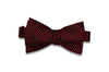 Red Dotted Stripes Silk Bow Tie (Self-Tie)