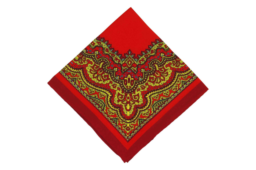 Red Glow Silk Pocket Square