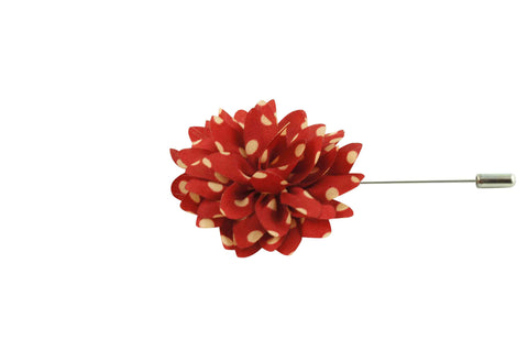 Red White Dots Lapel Flowers