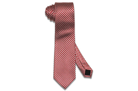 Red White Silk Tie