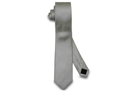 Scales Silver Silk Skinny Tie