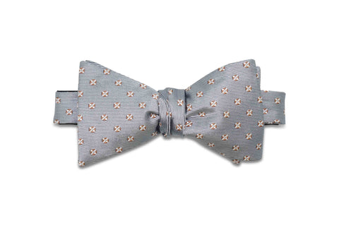 Silver Marks Silk Bow Tie (self-tie)