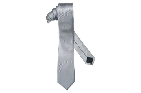 Silver Texture Skinny Tie