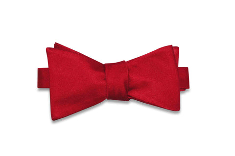 Solid Red Silk Bow Tie (self-tie)
