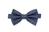 Static Blue Silk Bow Tie (pre-tied)