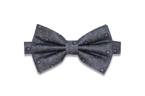 Static Charcoal Silk Bow Tie (pre-tied)