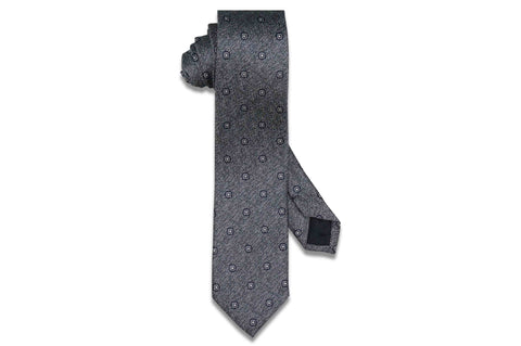 Static Charcoal Silk Skinny Tie