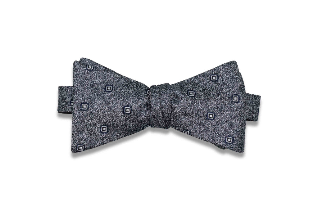 Static Charcoal Silk Bow Tie (self-tie)