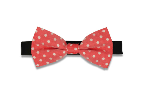 Strawberry Dotted Bow Tie (PRE-TIED)