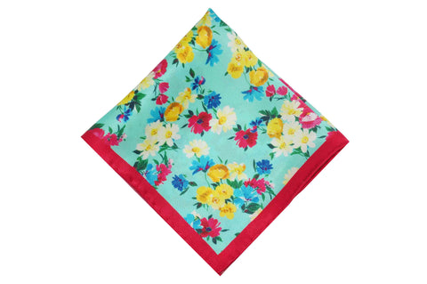Summer Floral Silk Pocket Square