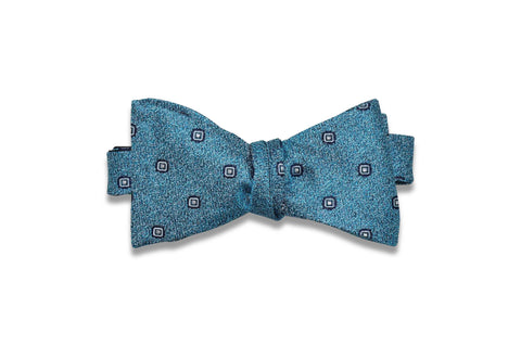 Teal Blue Silk Bow Tie (self-tie)