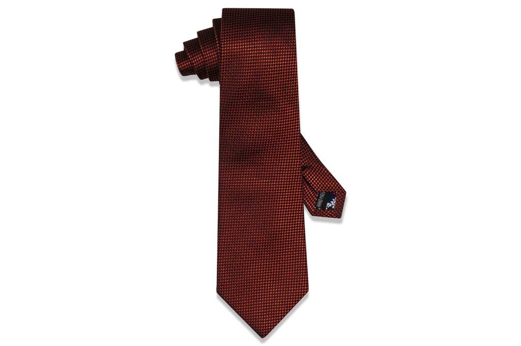 Text Orange Silk Tie