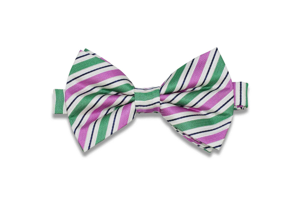 Tommy Stripes Silk Bow Tie (pre-tied)