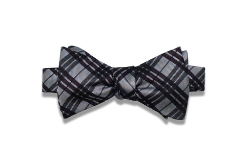 Dark Chocolate Stripes Silk Bow Tie (self-tie)