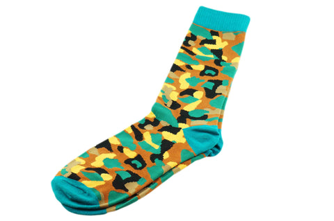 Turquoise Brown Camo Men's Socks