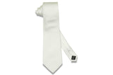 White Herringbone Silk Tie