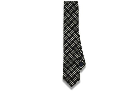 White Linked Cotton Skinny Tie