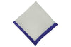 White Purple Border Linen Pocket Square