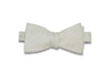 White Textured Linen Bow Tie (Self-Tie)