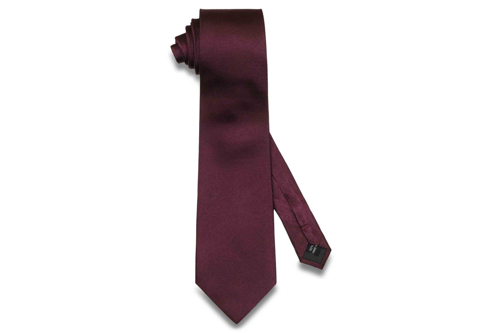 Wine Purple Herringbone Silk Tie