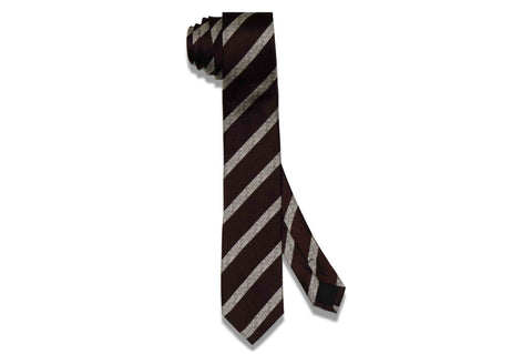 Wine Stripes Silk Skinny Tie