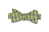 Yellow Blue Checks Silk Bow Tie (self-tie)