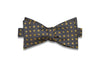 Yellow Blue Dots Silk Bow Tie (self-tie)