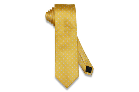 Yellow Mini Paisley Silk Tie