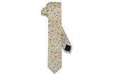 Yellow Orange Floral Cotton Skinny Tie