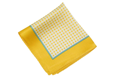 Yellow Squares Silk Pocket Squares